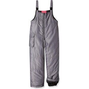 London Fog Kids Gray Insulated Snow Bib Pants Size M 10-12